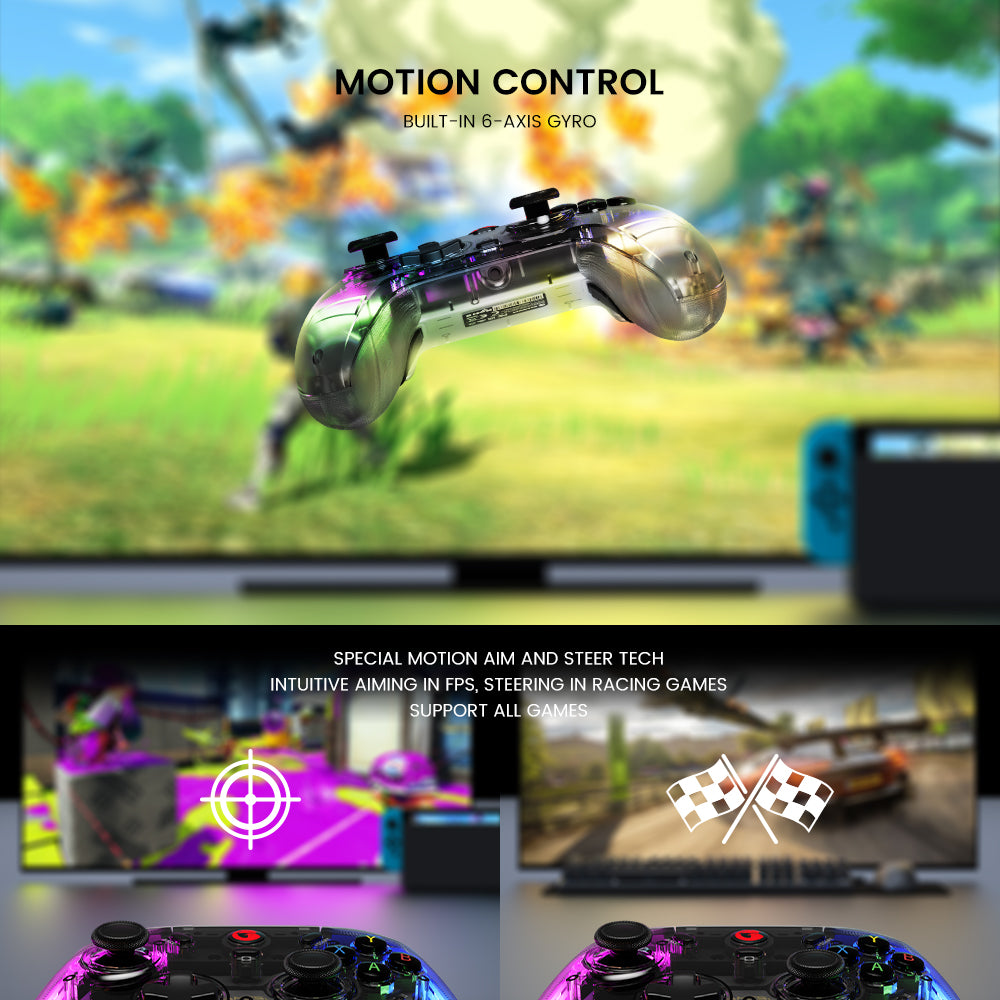 GAMESIR T4Kaleid Controller for Nintendo Switch / PC / Steam Game Console Wired Controller Gamepad with Color Light Effect GAMESIR T4Kaleid Controller for Nintendo Switch / PC / Steam Game Console Wired Controller Gamepad with Color Light Effect